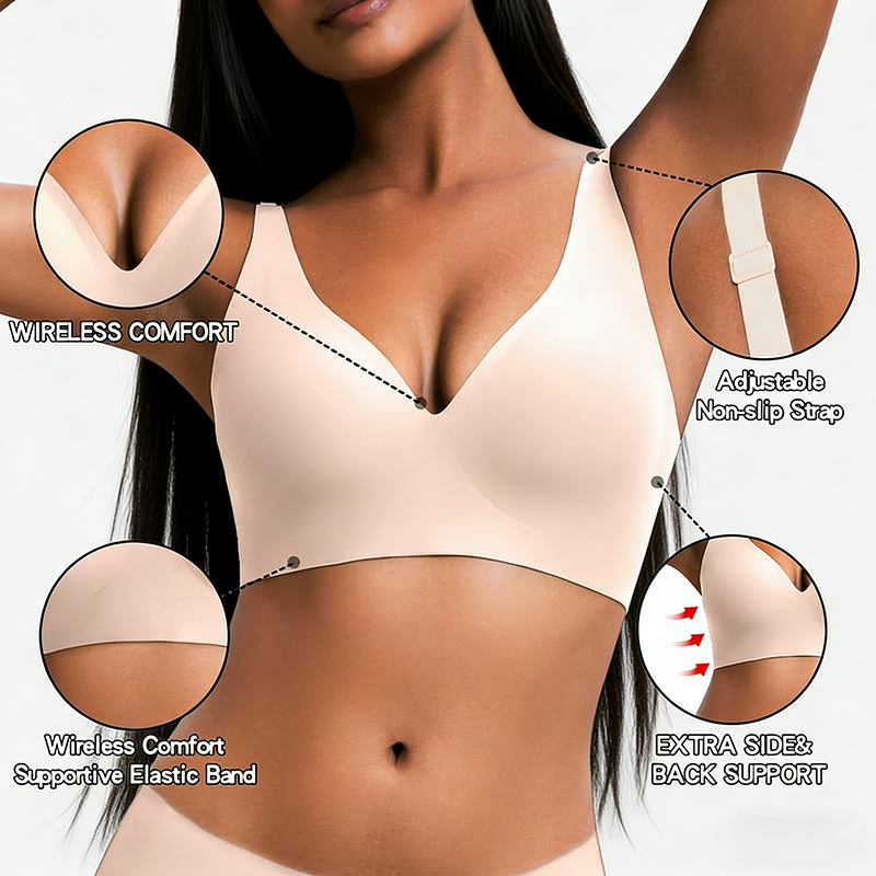 2026 New Year Special Offer! Women’s Wireless Deep V Push-Up Bralette — Ultra-Comfortable T-Shirt Bra