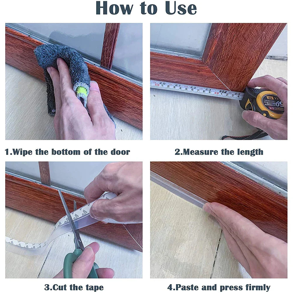 16.4Ft Door Weather Stripping (1.38in Width) Insect, Dust for Bathroom Door Window