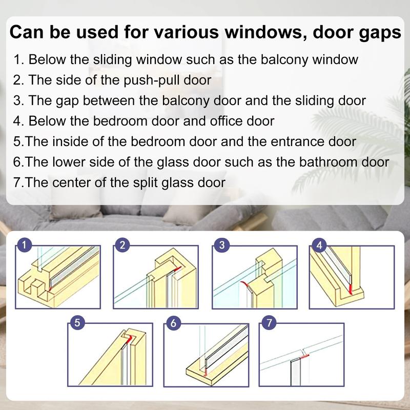 16.4Ft Door Weather Stripping (1.38in Width) Insect, Dust for Bathroom Door Window