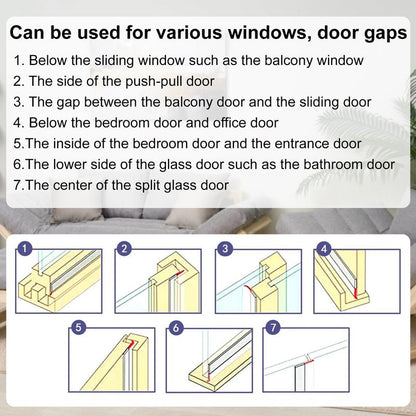 16.4Ft Door Weather Stripping (1.38in Width) Insect, Dust for Bathroom Door Window